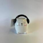 Mini keraminė taupyklė „Katinėlis su ausinėmis“