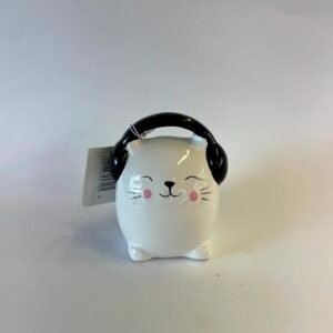 Mini keraminė taupyklė „Katinėlis su ausinėmis“