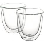 2vnt Delonghi Cappuccino dvigubo stiklo puodeliai stikinės 190ml