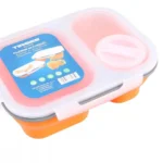 Silikoninis 3 skyrių maisto indas Tiross TS1415 oranžinis