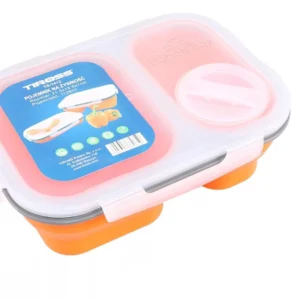 Silikoninis 3 skyrių maisto indas Tiross TS1415 oranžinis